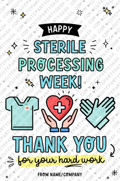 Sterile Processing Week Printable Gift Tag INSTANT DOWNLOAD Printable SPD Week Appreciation Week Editable Central Service Healthcare Heroes