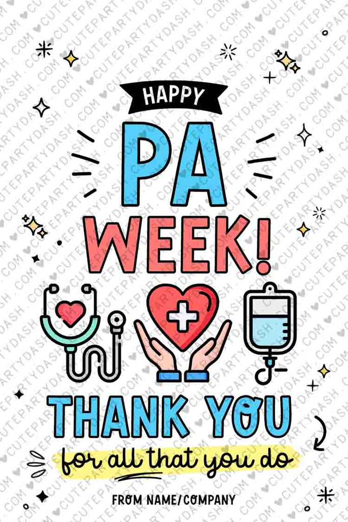 Pa Week Printable Sign Sterile Processing Week Printable Gift Tag – Cute Party Dash