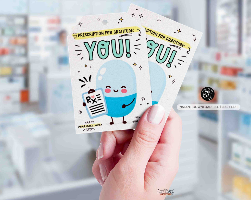 Pharmacy Week Appreciation Gift Tag Printable – Cute Party Dash