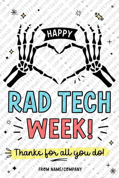 Rad Tech Week Gifts Tag Printable INSTANT DOWNLOAD Editable Happy Radiology Tech Week Appreciation Gifts Xray Technician Recognition Label