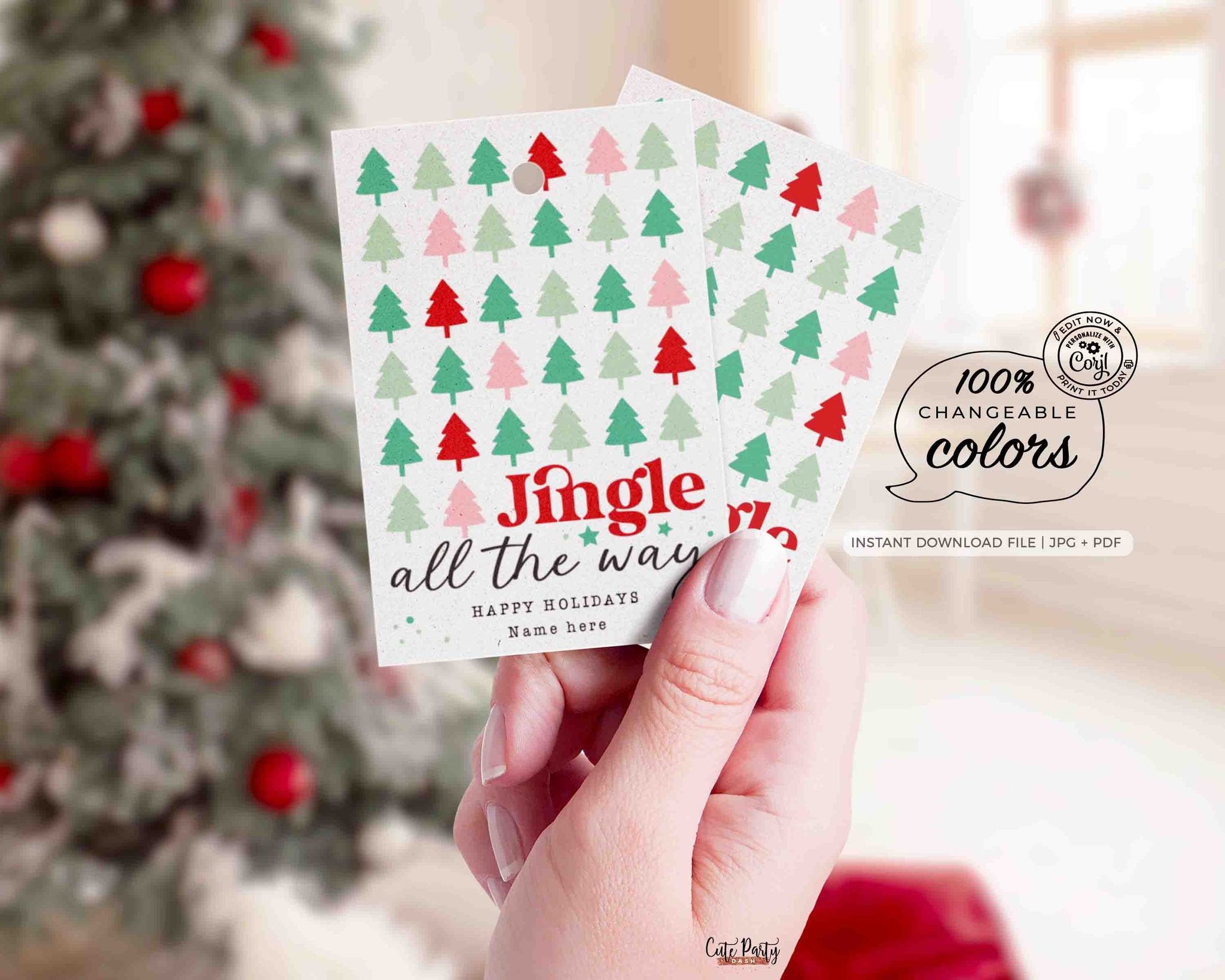 10 Christmas Holidays Gift Tags  Printable DIY Labels PNG By