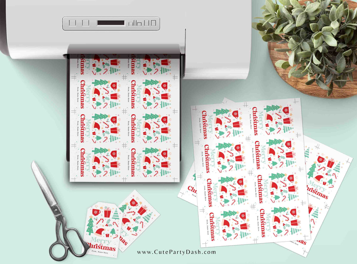 Christmas Merry Christmas gift tags Printable INSTANT DOWNLOAD – Cute ...