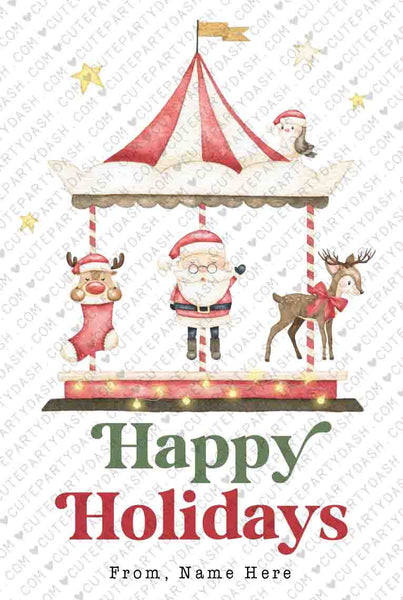 Editable Merry Christmas gift tags printable INSTANT DOWNLOAD Editable Retro Happy Holidays gift Tag Watercolor Merry Christmas gift for