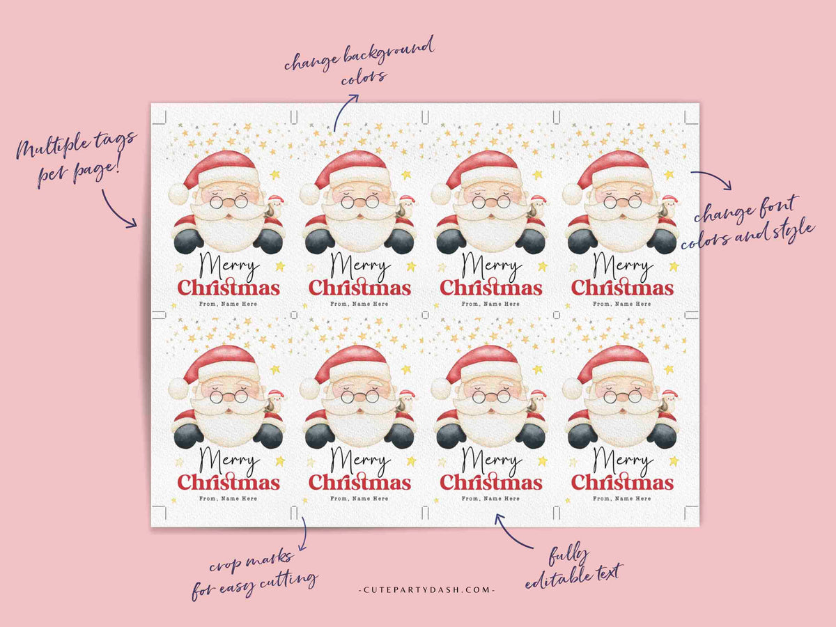 Christmas Merry Christmas gift tags Printable INSTANT DOWNLOAD Cute