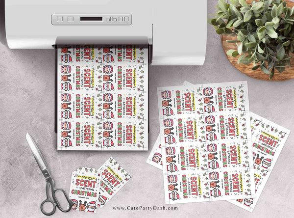 Wishing you a SCENTsational Christmas Tag INSTANT DOWNLOAD Editable Printable Happy Holidays gift Tag Candle Christmas gift for her