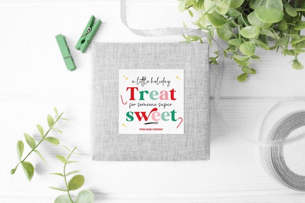 A Little Holiday Treat Christmas Tag printable INSTANT DOWNLOAD Editable Merry Christmas gift tags Happy Holidays Cookie Tag gift for