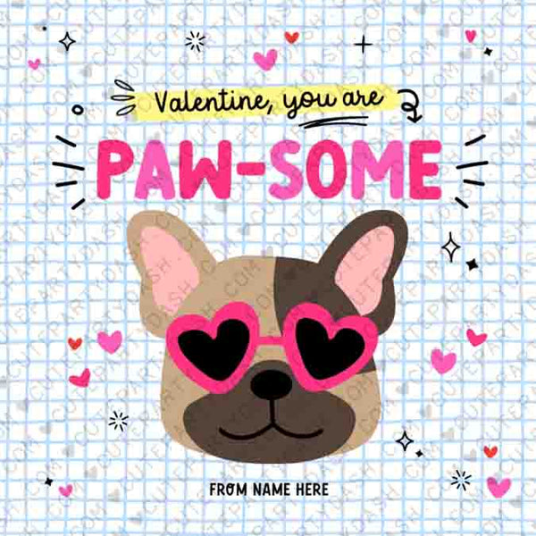 Printable Dog Valentine's Day Cards Printable INSTANT DOWNLOAD Classroom Valentine Kids School Tag sticker label Happy Valentine's EDITABLE