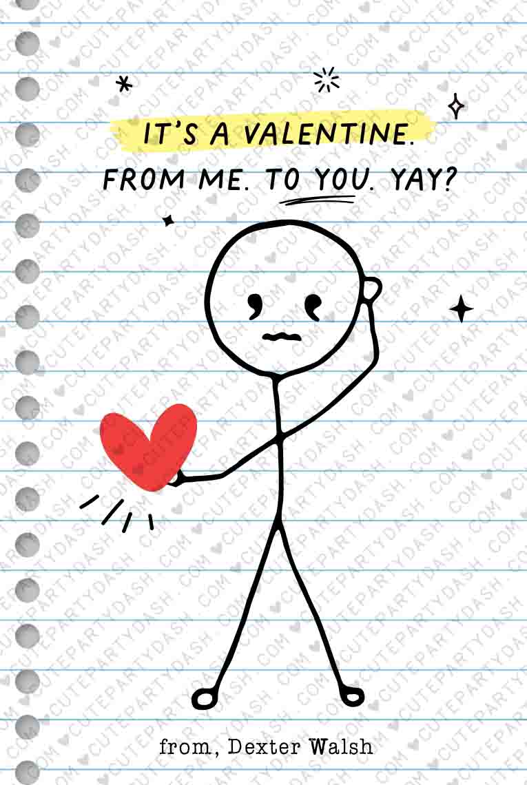 Funny Kids Teenager Valentine's Day Cards Printable INSTANT DOWNLOAD ...