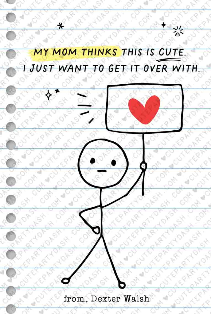 Funny Kids Teenager Valentine's Day Cards Printable INSTANT DOWNLOAD ...