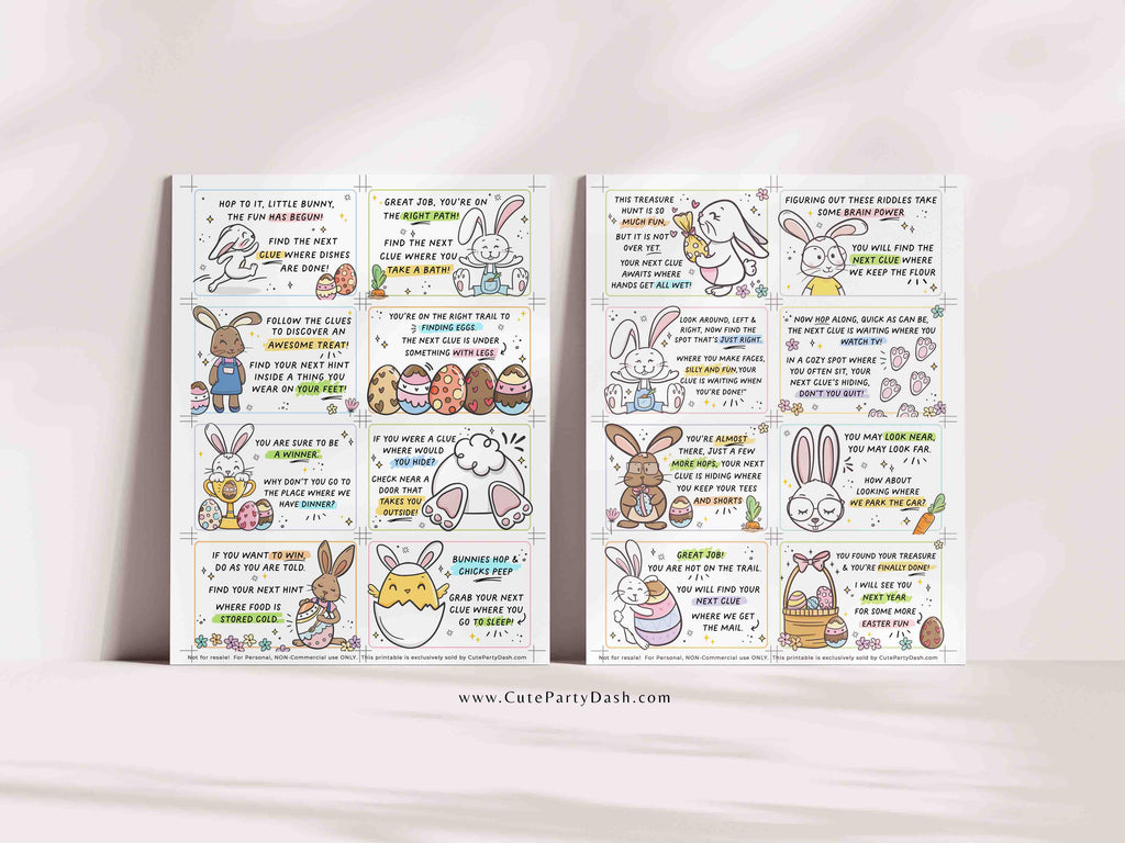 Indoor Easter Egg Hunt Printable Bundle INSTANT DOWNLOAD – Cute Party Dash