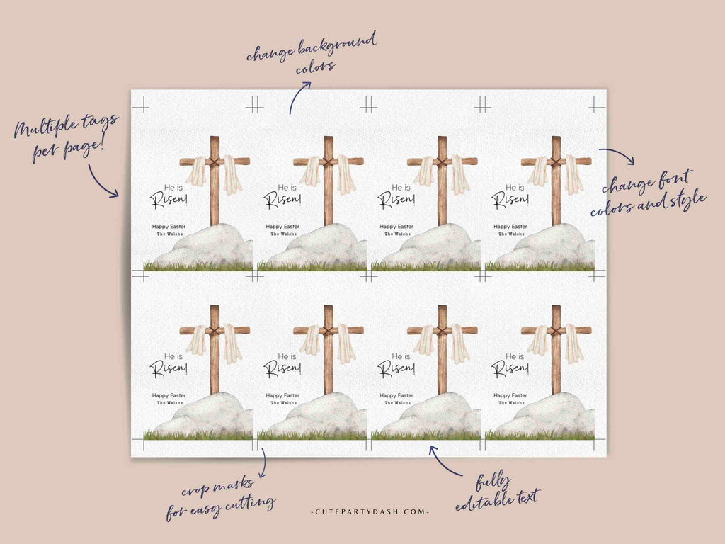 He is Risen Religious Easter Gift Tag Printable INSTANT DOWNLOAD – Cute Party Dash He is Risen Religious Easter Gift Tag Printable INSTANT DOWNLOAD – Cute Party Dash
