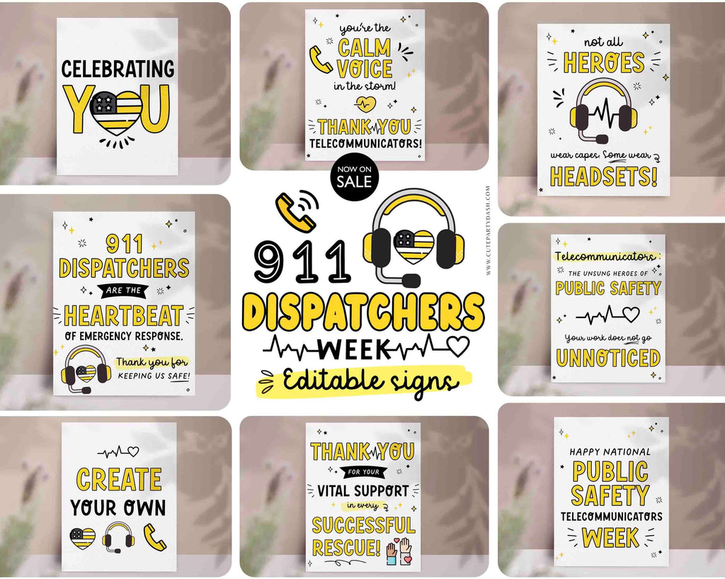 Public Safety Telecommunicators Week Sign INSTANT DOWNLOAD – Cute Party ...