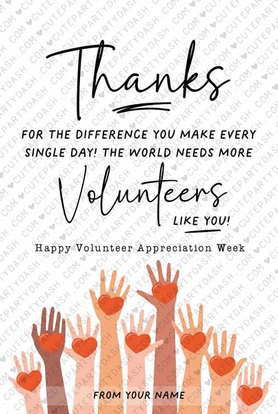 Volunteers Week Appreciation Gift Tag Printable INSTANT DOWNLOAD Editable Employee Appreciation Thank You Card Staff Team Member Label