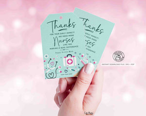Nurses Week Gift Tags Printable INSTANT DOWNLOAD Editable National Nurses Appreciation Gifts Happy Nurse Week Gifts Thank You Nurses