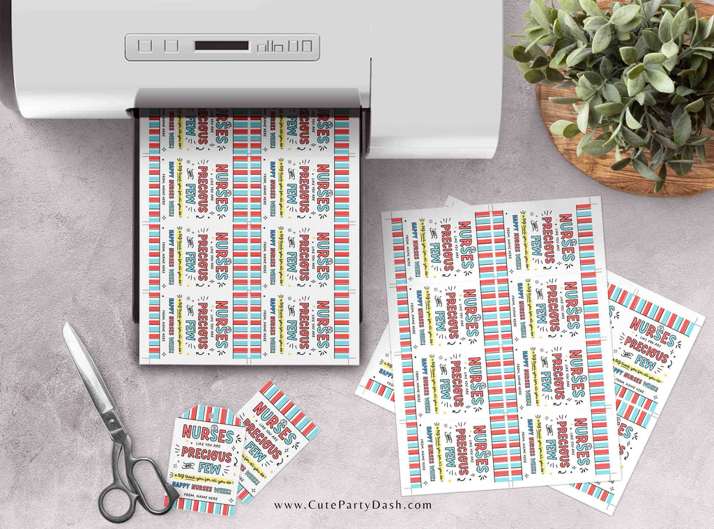 Nurses Week Gift Tags Printable INSTANT DOWNLOAD – Cute Party Dash