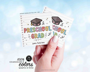 Preschool Graduation Tag Printable INSTANT DOWNLOAD EDITABLE last Day School Congratulations Preschool grad End of school year gift student