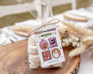 Sweet and Spooky Halloween Printable Tag INSTANT DOWNLOAD Editable Aesthetic Cozy Halloween Treat Tag Friend Classroom Trick or Treat