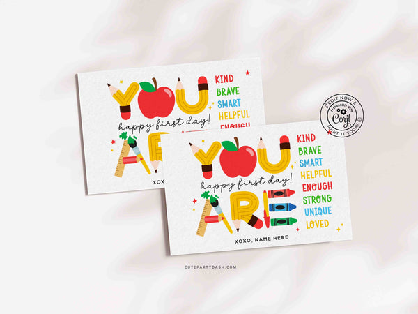 EDITABLE Welcome Back To School Gift Tag Printable INSTANT DOWNLOAD Happy First Day of School, Teacher Student Gift Label Pta Pto Classmate