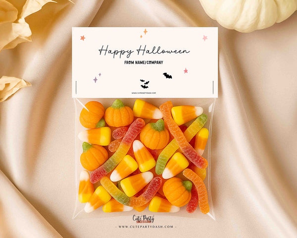 Printable Pink Ghost Halloween Treat Bag Topper (Instant Download)