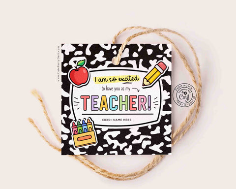 First Day Of School Teacher Gift Tag From Student Printable INSTANT DOWNLOAD Welcome Back to School gift for Teacher Cookies tags
