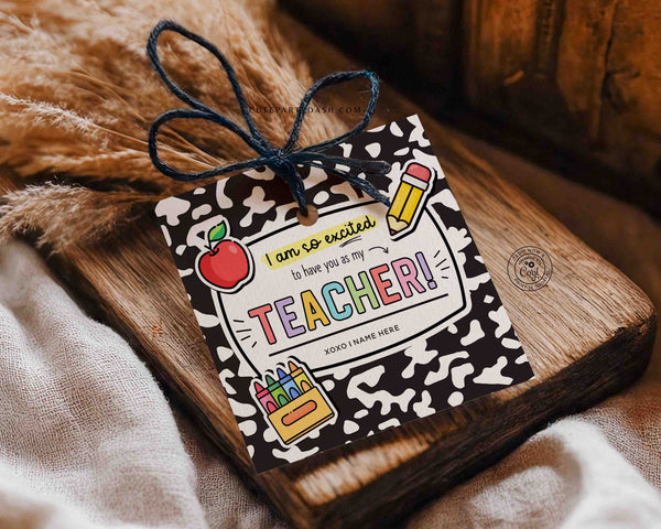 First Day Of School Teacher Gift Tag From Student Printable INSTANT DOWNLOAD Welcome Back to School gift for Teacher Cookies tags