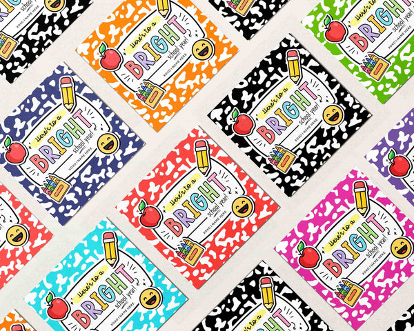 Here's to a Bright School Year Tag INSTANT DOWNLOAD First Day of School Favor, Back to School Gift Tag template Editable Gift from Teacher