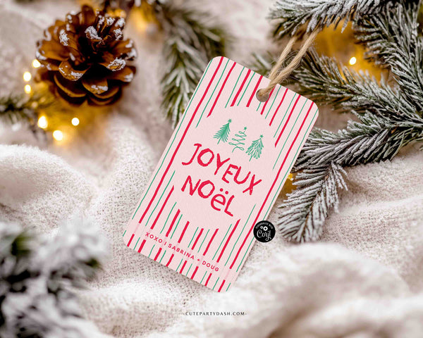 Set of 2 Vintage Christmas Gift Tags: Editable Printable (Instant Download)