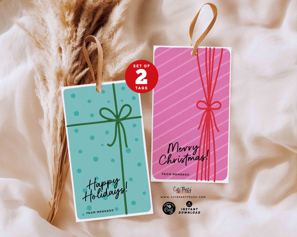 Modern Christmas Gift Tags – Printable Holiday Tags (Set of 2)