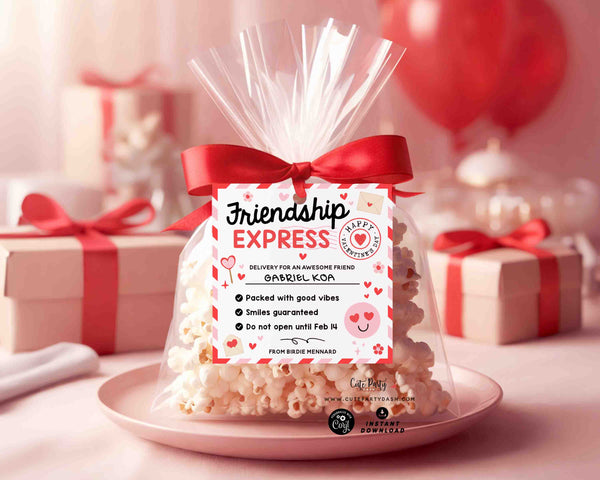 Valentine's Day Shipping Labels Friendship Express Kids Classroom Valentines Gift Exchange