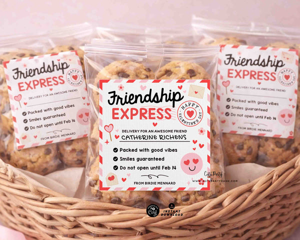 Valentine's Day Shipping Labels Friendship Express Kids Classroom Valentines Gift Exchange
