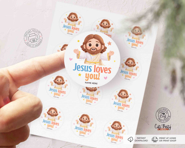 Editable Easter Gift Tag: Christian Sunday School Favor (Instant Download)