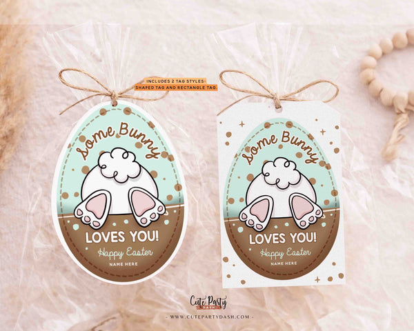 Some Bunny Loves You Editable Easter Gift Tag Printable (Instant Download)