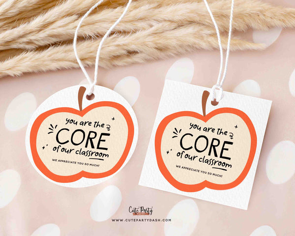 Teacher Appreciation Gift Tag Printable, Editable Paraprofessional Appreciation Gifts, Apple Thank You Tags: Instant Download