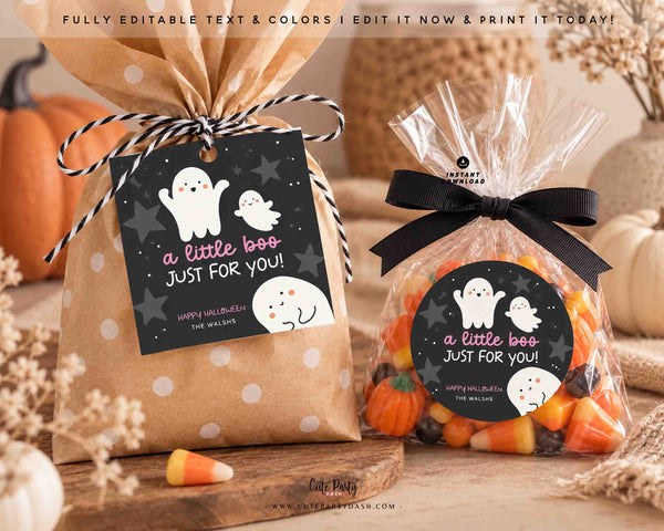 Halloween Ghost Round Gift Tag | A Little Boo Just for You (Copy)