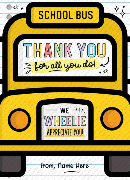 Editable Bus Driver Gift Card Holder template, Printable School Bus Driver Thank You Appreciation Gift, INSTANT DOWNLOAD, Corjl Card