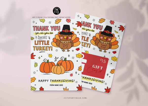 Thanks for all you do for our little turkey Thanksgiving gift Tag INSTANT DOWNLOAD EDITABLE Fall Appreciation Thankful School, Therapist