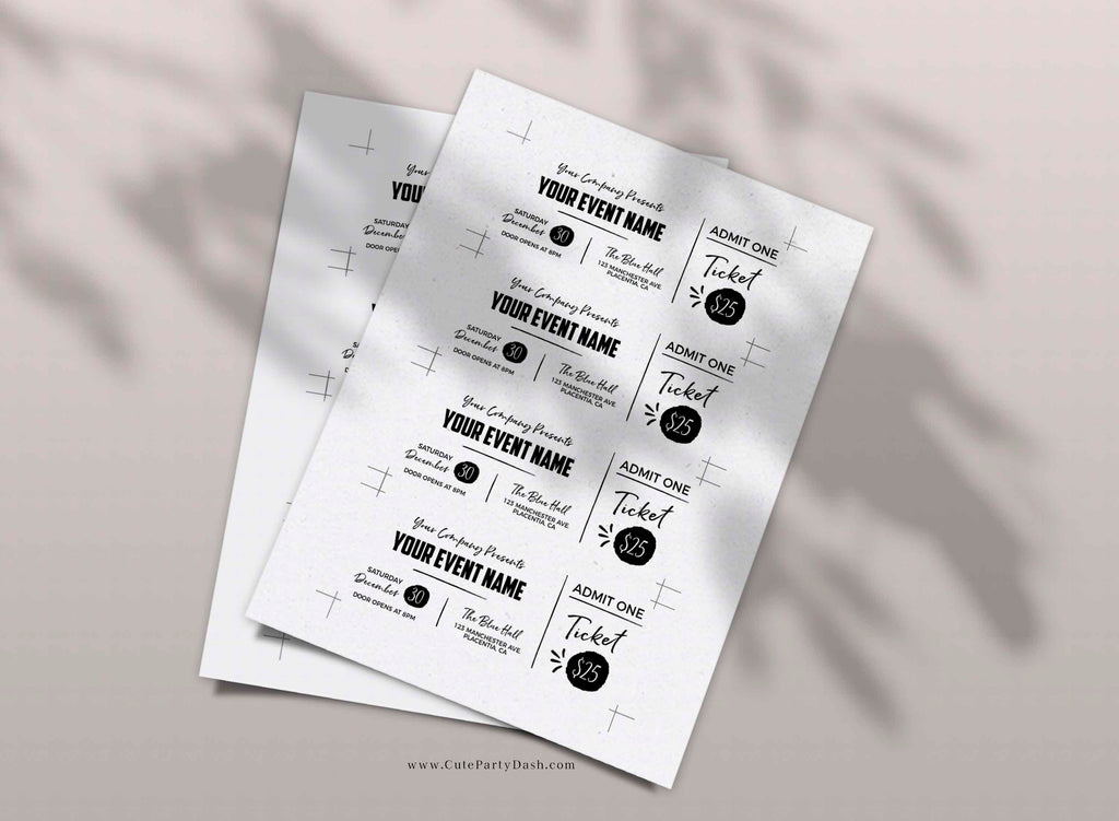 church event ticket template