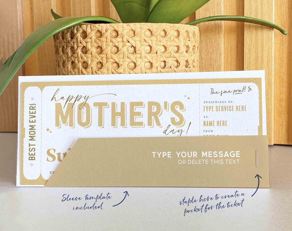 Mother's Day Gift, Subscription Gift Ticket Voucher, Streaming Service, EDITABLE Subscription Gift Box Coupon Surprise Gift - Digital Download