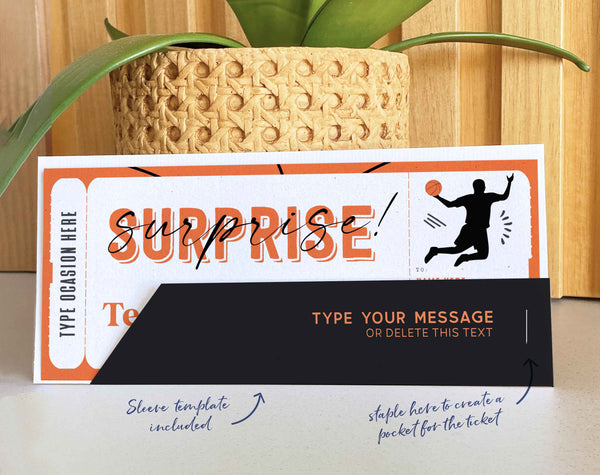 Basketball Game Ticket Template, Game Ticket Gift idea - Digital Download