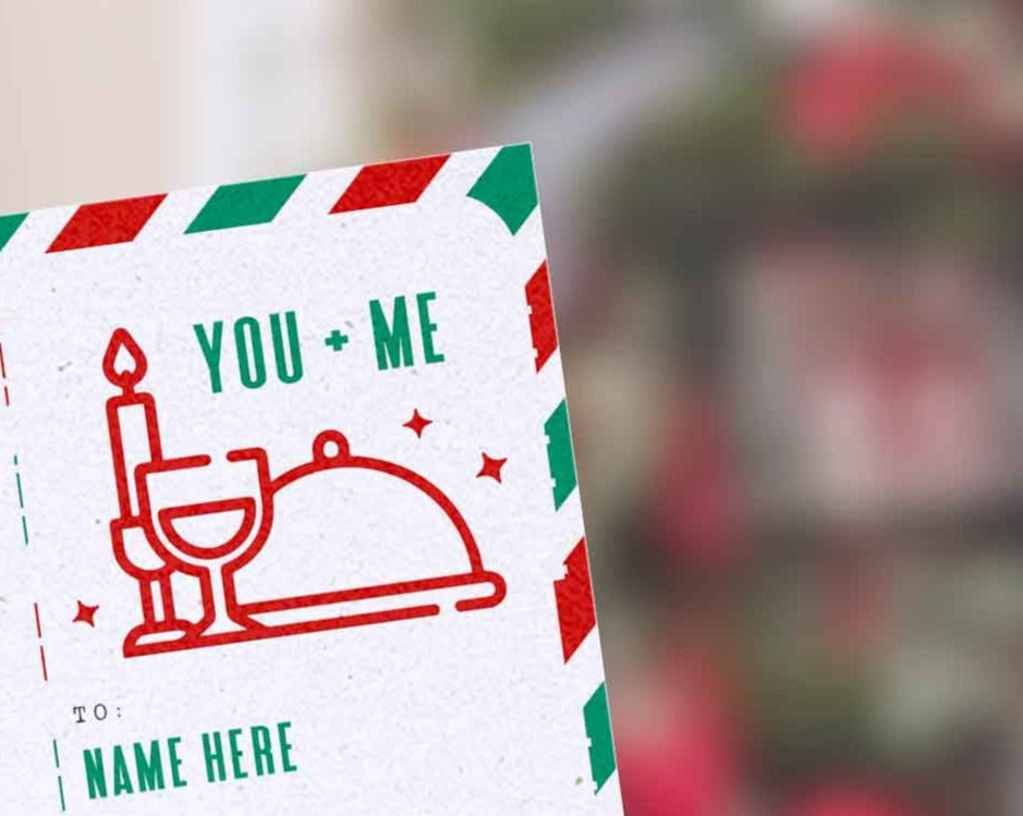 Christmas Dinner Night Gift Voucher Certificate, Date Night Coupon D