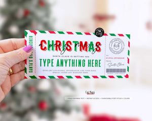Christmas Santa Gift Voucher Template for Kids - Digital Download