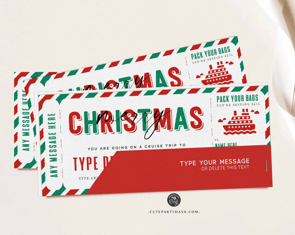 Christmas Cruise Trip Ticket Surprise Gift Voucher (Download Now