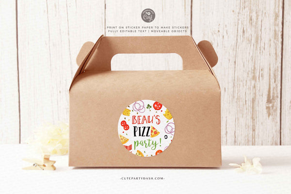 Pizza Party Birthday Party favor tag