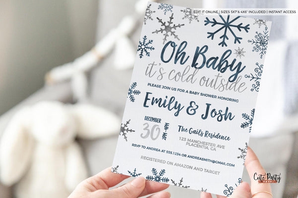 Baby It's Cold Outside Baby Shower Invitation kit - Digital Download