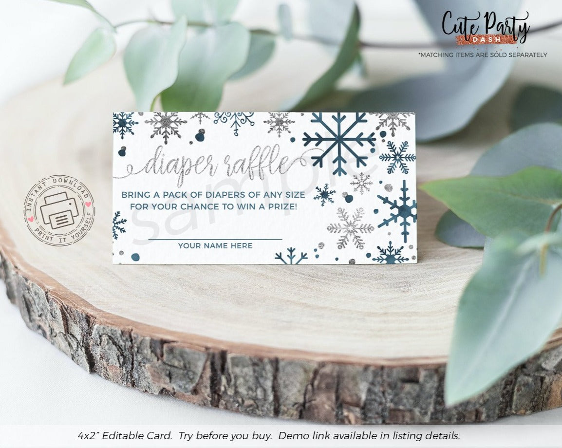 Baby It's Cold Outside Baby Shower Diaper Raffle - Digital Download