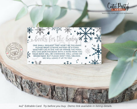 Baby It's Cold Outside Baby Shower Baby's Library Card - Digital Download