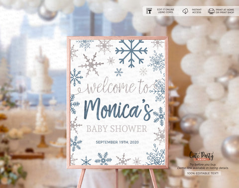 Baby It's Cold Outside Baby Shower Welcome Sign - Digital Download