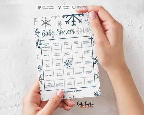 Baby It's Cold Outside Baby Shower Game Bingo Printable Game - Digital Download