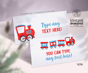 EDITABLE Chugga Chugga Choo choo Train Birthday Party food card