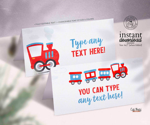 EDITABLE Chugga Chugga Choo choo Train Birthday Party food card